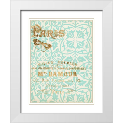 Paris in Gold IV White Modern Wood Framed Art Print with Double Matting by Goldberger, Jennifer