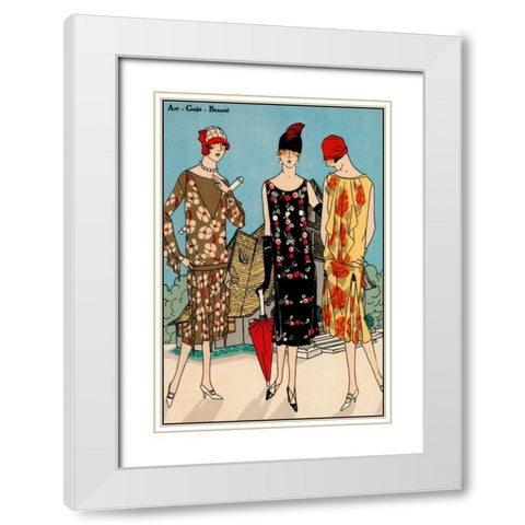 Vintage Couture I White Modern Wood Framed Art Print with Double Matting by Unknown