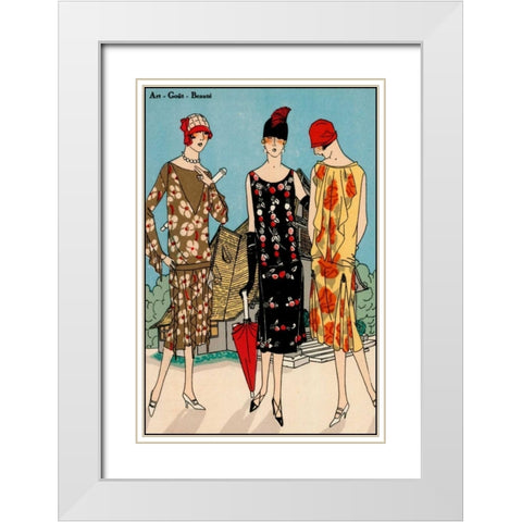 Vintage Couture I White Modern Wood Framed Art Print with Double Matting by Unknown