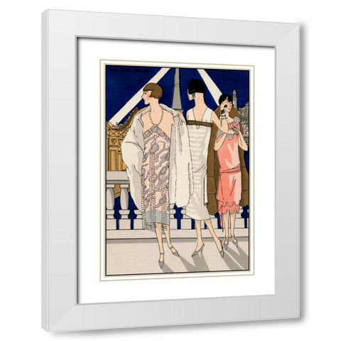 Vintage Couture II White Modern Wood Framed Art Print with Double Matting by Unknown