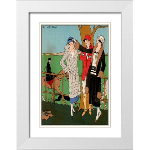 Vintage Couture III White Modern Wood Framed Art Print with Double Matting by Unknown