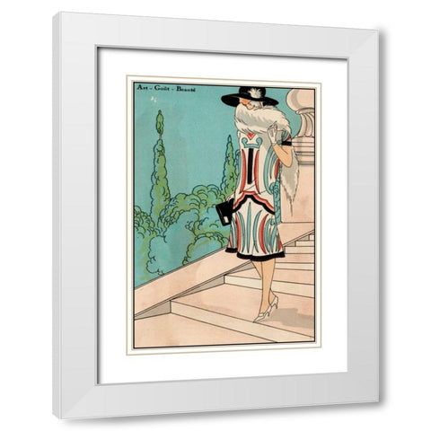 Vintage Couture V White Modern Wood Framed Art Print with Double Matting by Unknown
