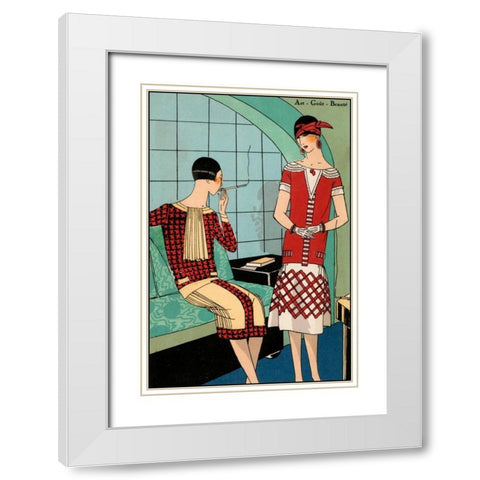 Vintage Couture VIII White Modern Wood Framed Art Print with Double Matting by Unknown