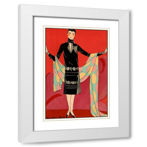 Vintage Couture IX White Modern Wood Framed Art Print with Double Matting by Unknown
