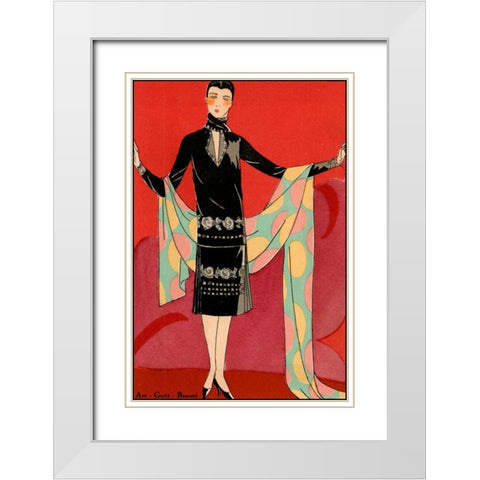 Vintage Couture IX White Modern Wood Framed Art Print with Double Matting by Unknown