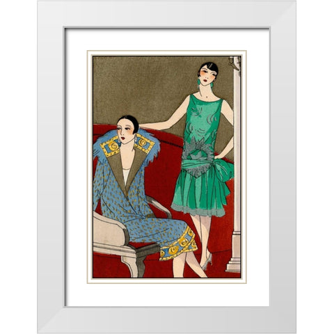 Vintage Couture X White Modern Wood Framed Art Print with Double Matting by Unknown