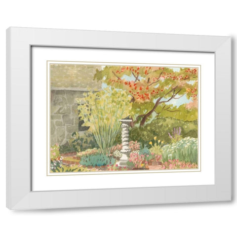 Watercolor Garden I White Modern Wood Framed Art Print with Double Matting by Miller, Dianne