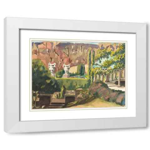 Watercolor Garden II White Modern Wood Framed Art Print with Double Matting by Miller, Dianne
