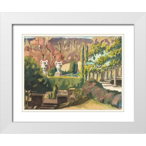Watercolor Garden II White Modern Wood Framed Art Print with Double Matting by Miller, Dianne