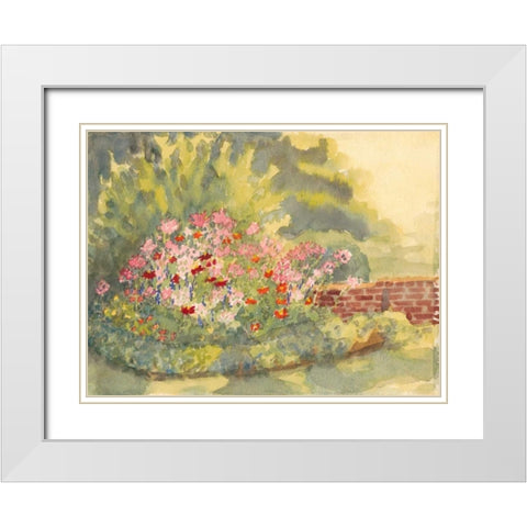 Watercolor Garden V White Modern Wood Framed Art Print with Double Matting by Miller, Dianne