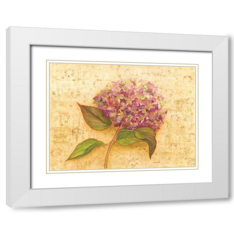 Hydrangea Love I White Modern Wood Framed Art Print with Double Matting by Russell, Wendy