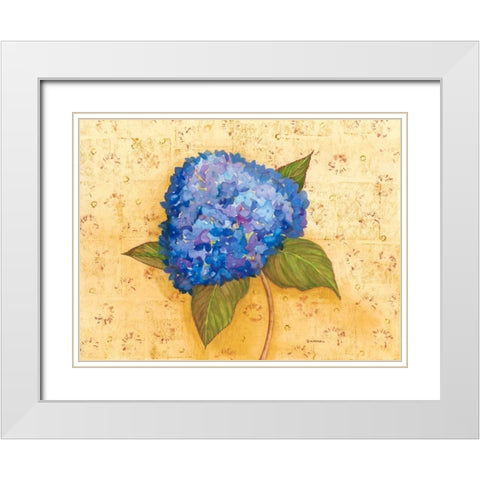 Hydrangea Love II White Modern Wood Framed Art Print with Double Matting by Russell, Wendy