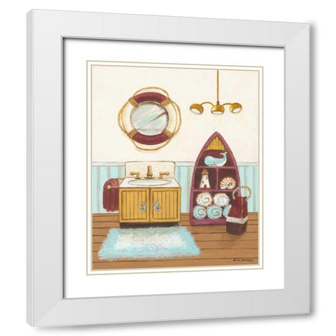 Nautical Bath II White Modern Wood Framed Art Print with Double Matting by Russell, Wendy