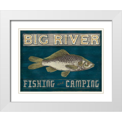 Lodge Sign I White Modern Wood Framed Art Print with Double Matting by Vess, June Erica
