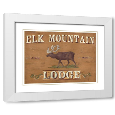Lodge Sign III White Modern Wood Framed Art Print with Double Matting by Vess, June Erica