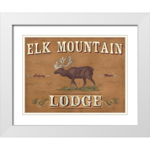 Lodge Sign III White Modern Wood Framed Art Print with Double Matting by Vess, June Erica