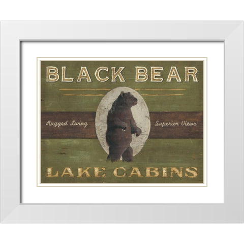 Lodge Sign V White Modern Wood Framed Art Print with Double Matting by Vess, June Erica