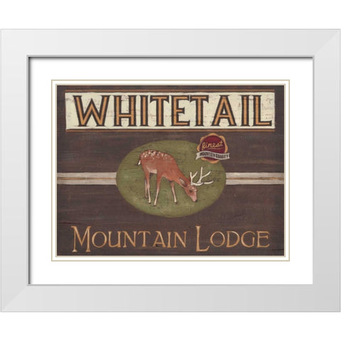 Lodge Sign VI White Modern Wood Framed Art Print with Double Matting by Vess, June Erica