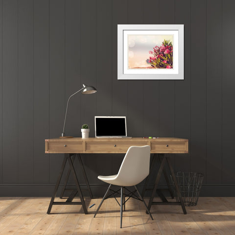 Flowers in Paradise II White Modern Wood Framed Art Print with Double Matting by Coomes, Sylvia