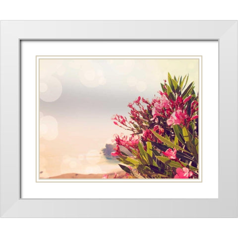 Flowers in Paradise II White Modern Wood Framed Art Print with Double Matting by Coomes, Sylvia