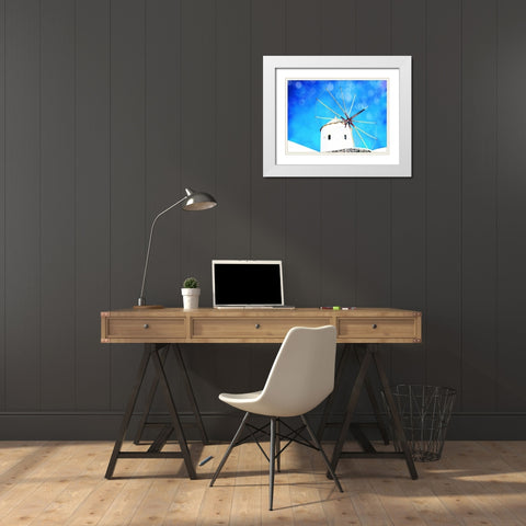 Santorini II White Modern Wood Framed Art Print with Double Matting by Coomes, Sylvia