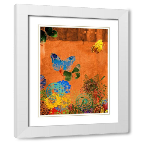 Butterfly Panorama Triptych I White Modern Wood Framed Art Print with Double Matting by Jasper, Sisa