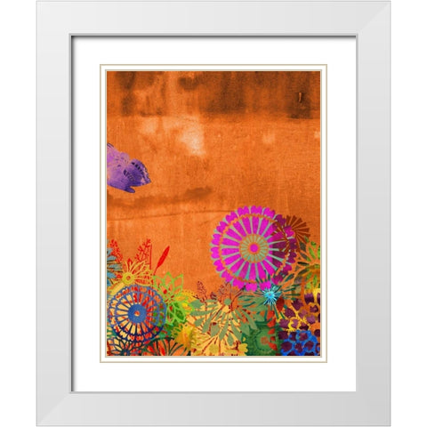 Butterfly Panorama Triptych III White Modern Wood Framed Art Print with Double Matting by Jasper, Sisa