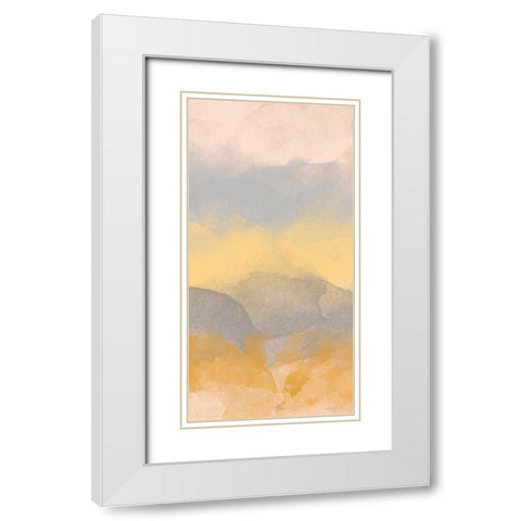 Color Fall II White Modern Wood Framed Art Print with Double Matting by Saunders, Alonzo