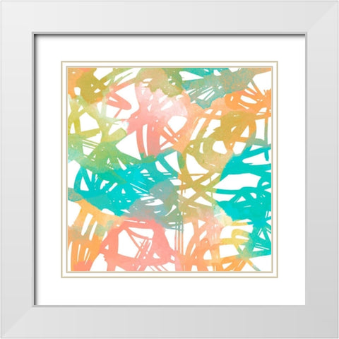 Colorful Flow II White Modern Wood Framed Art Print with Double Matting by Saunders, Alonzo