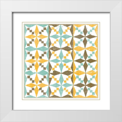 Connection II White Modern Wood Framed Art Print with Double Matting by Saunders, Alonzo