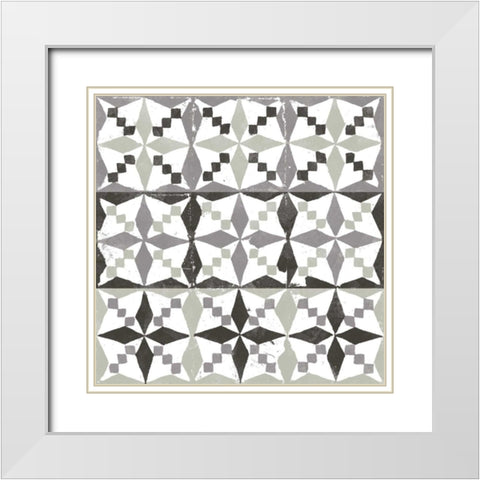 Connection VI White Modern Wood Framed Art Print with Double Matting by Saunders, Alonzo