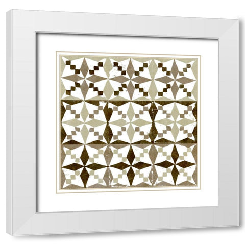 Connection VII White Modern Wood Framed Art Print with Double Matting by Saunders, Alonzo