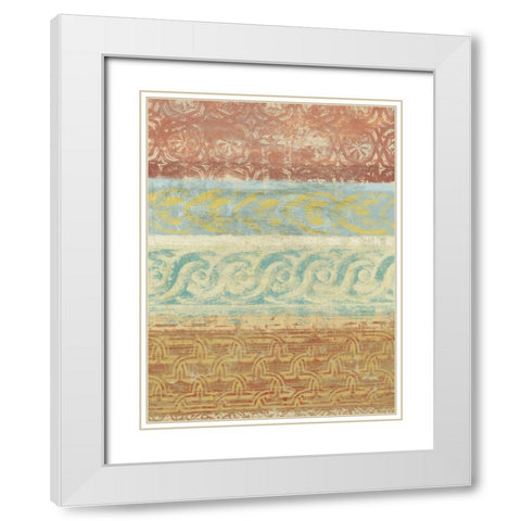 Decorative Patterns I White Modern Wood Framed Art Print with Double Matting by Saunders, Alonzo