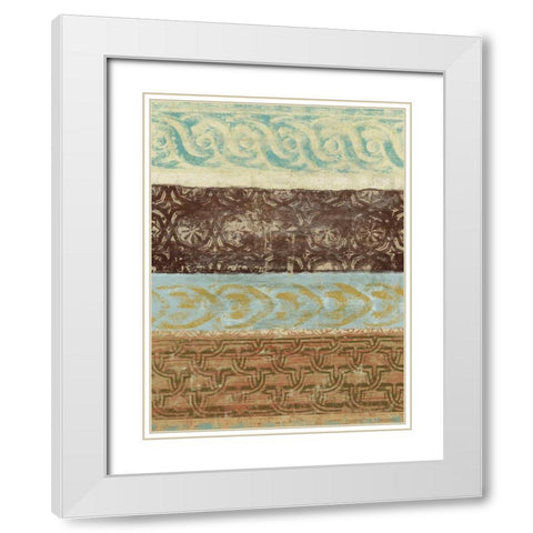 Decorative Patterns IV White Modern Wood Framed Art Print with Double Matting by Saunders, Alonzo