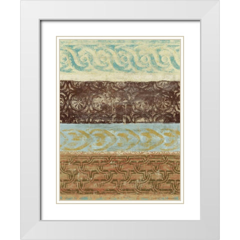 Decorative Patterns IV White Modern Wood Framed Art Print with Double Matting by Saunders, Alonzo