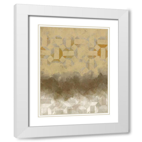 Shifting Earth II White Modern Wood Framed Art Print with Double Matting by Saunders, Alonzo