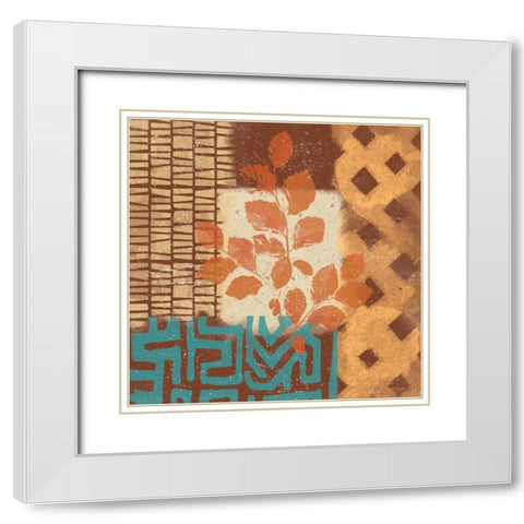 Tribal Life I White Modern Wood Framed Art Print with Double Matting by Saunders, Alonzo