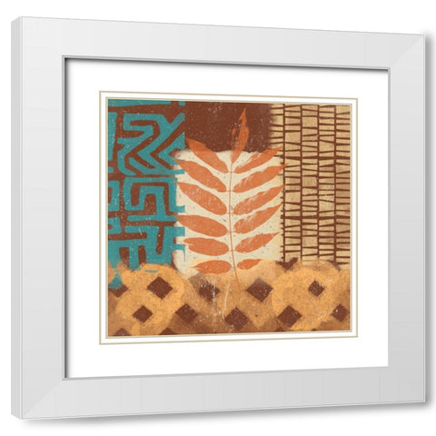 Tribal Life II White Modern Wood Framed Art Print with Double Matting by Saunders, Alonzo