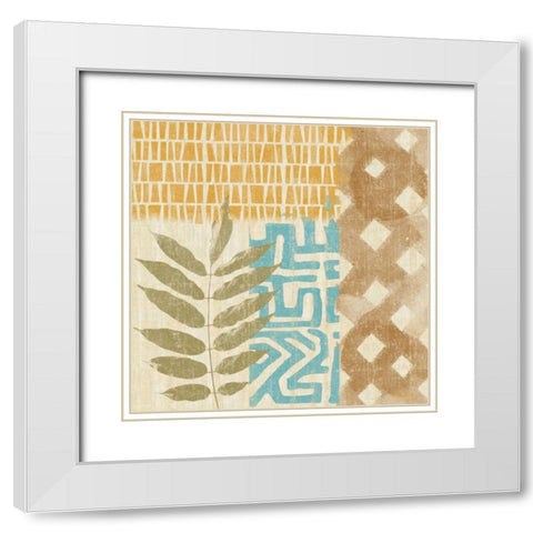 Tribal Life III White Modern Wood Framed Art Print with Double Matting by Saunders, Alonzo