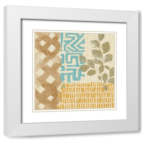 Tribal Life IV White Modern Wood Framed Art Print with Double Matting by Saunders, Alonzo