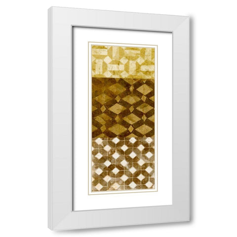 Tiled Up I White Modern Wood Framed Art Print with Double Matting by Saunders, Alonzo
