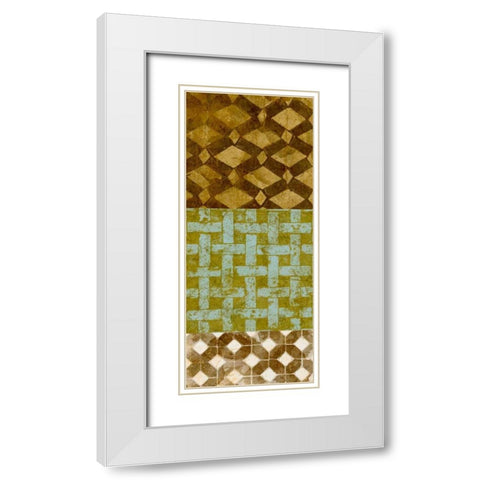 Tiled Up II White Modern Wood Framed Art Print with Double Matting by Saunders, Alonzo