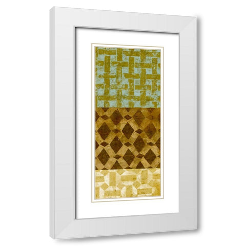 Tiled Up III White Modern Wood Framed Art Print with Double Matting by Saunders, Alonzo