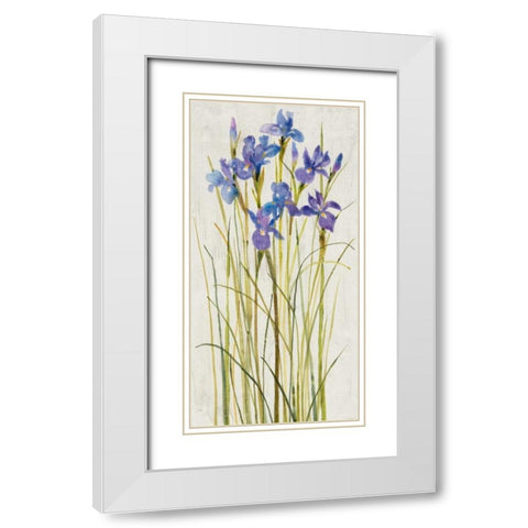 Iris Patch I White Modern Wood Framed Art Print with Double Matting by OToole, Tim