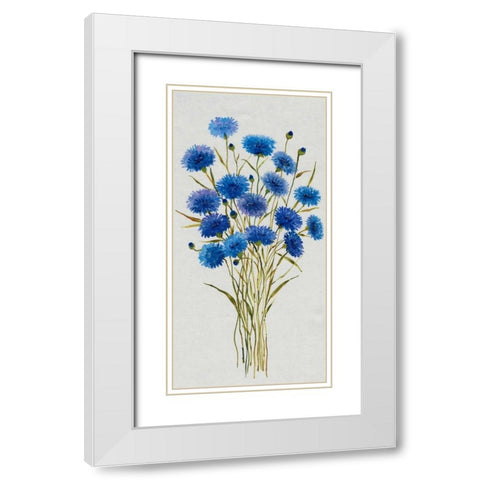Cornflower Patch I White Modern Wood Framed Art Print with Double Matting by OToole, Tim
