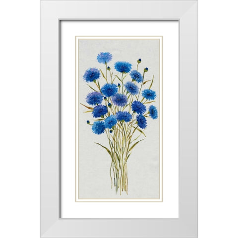 Cornflower Patch I White Modern Wood Framed Art Print with Double Matting by OToole, Tim