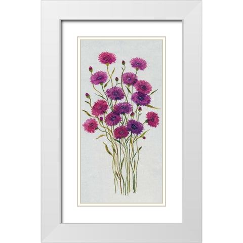 Cornflower Patch II White Modern Wood Framed Art Print with Double Matting by OToole, Tim