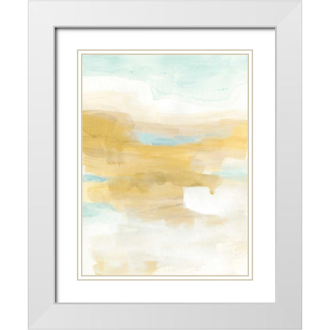 Citron Vista I White Modern Wood Framed Art Print with Double Matting by Vess, June Erica