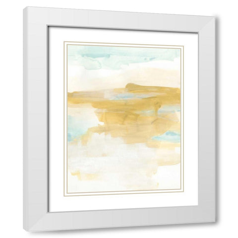 Citron Vista II White Modern Wood Framed Art Print with Double Matting by Vess, June Erica