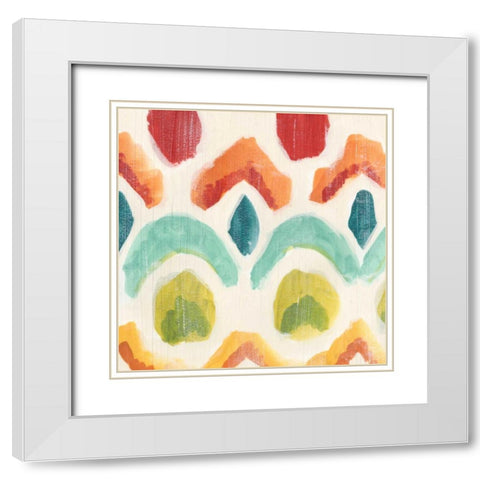 Textile Kaleidoscope I White Modern Wood Framed Art Print with Double Matting by Vess, June Erica